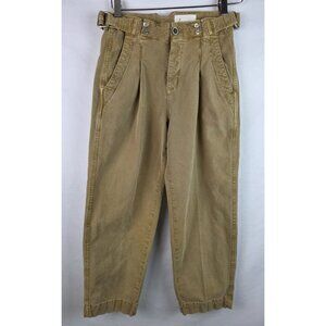 Anthropologie Pants Womens Petite Size 25P Khaki Scout Button Fly Buckle Utility